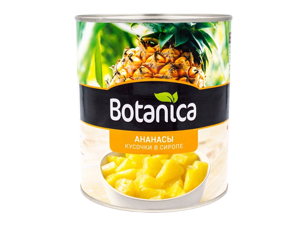 Фотография Ананасы кольца в сиропе жб об580-сух290гр кор1-12 Botanica Тайланд - 1