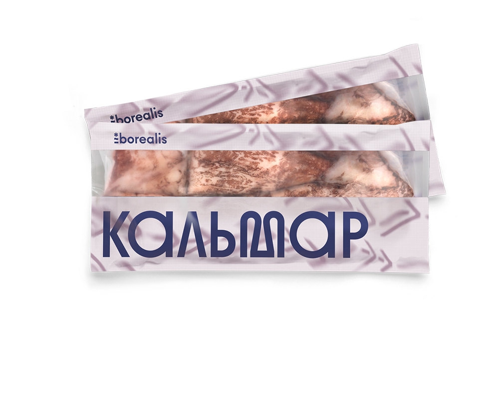 Фотография Кальмар тушка командорский не очищ см дпак 650 гр кор1-6 Borealis - 1