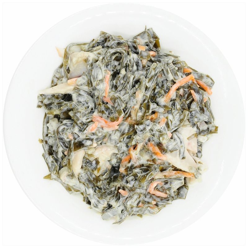 Фотография салат из морской капусты Бодрящий с кальмаром,овощами и майонезом фас 500 гр - 1