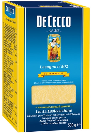 Фотография Мак изд лазанья №502 500гр кор1-12 De Cecco* - 1