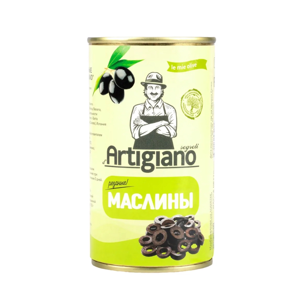Фотография Маслины резаные бк жб 345гр кор1-12 Artigiano - 1