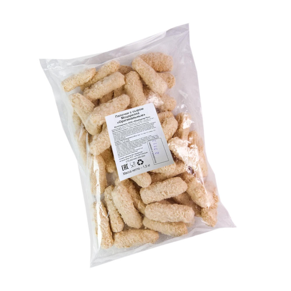 Фотография Палочки сырные моцарелла в панировке Оригинальные 42% см 1 кг кор1-5 Юнибургер - 1