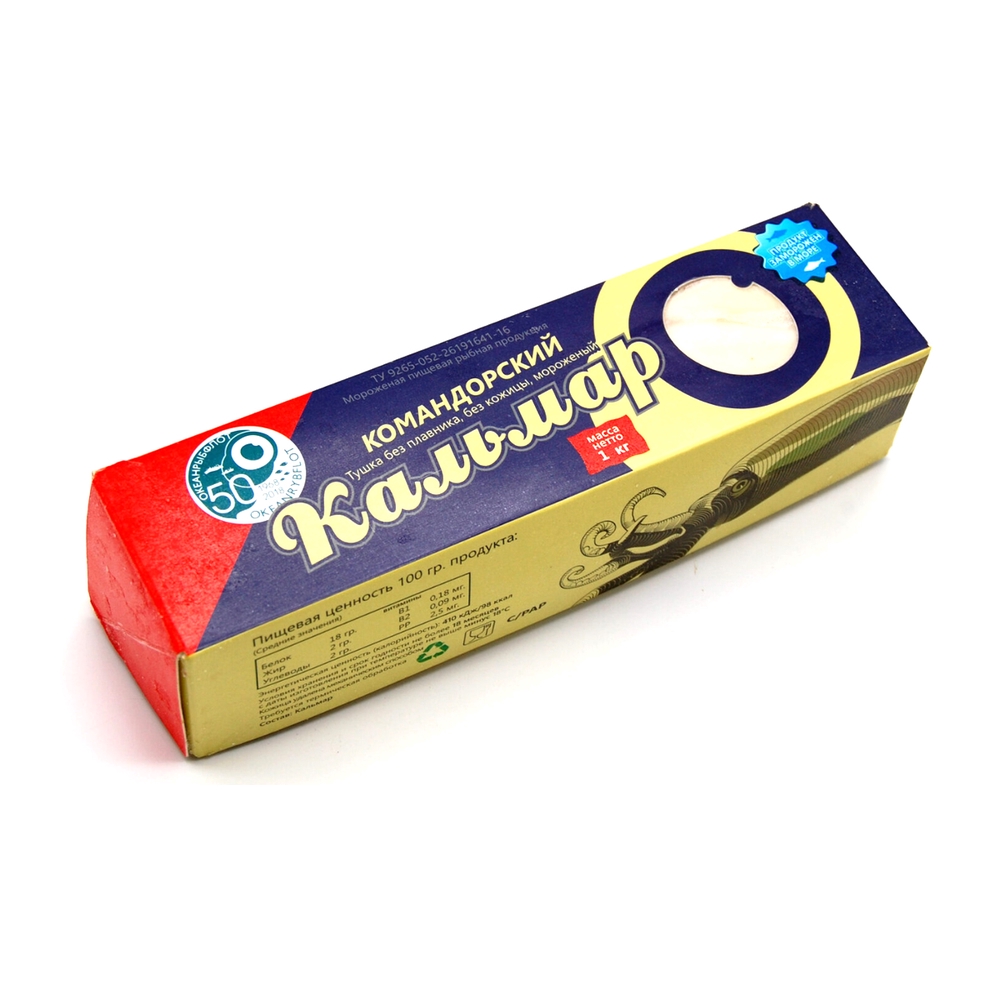 Фотография Кальмар-тушка командорский см очищ по 1кг кор1-21 Океанрыбфлот - 1