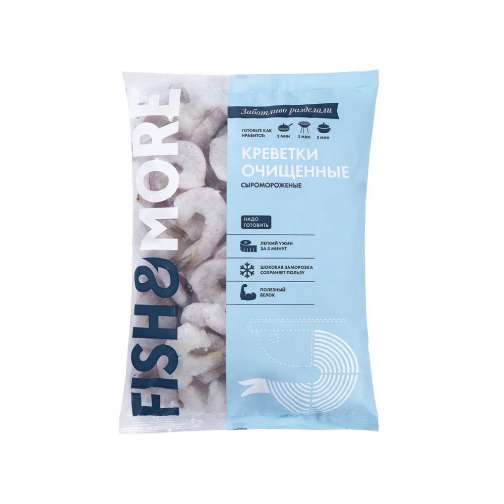 Фотография Креветки ваннамей очищ см бг сх р26-30 1 кг кор1-10 Fish&More - 1