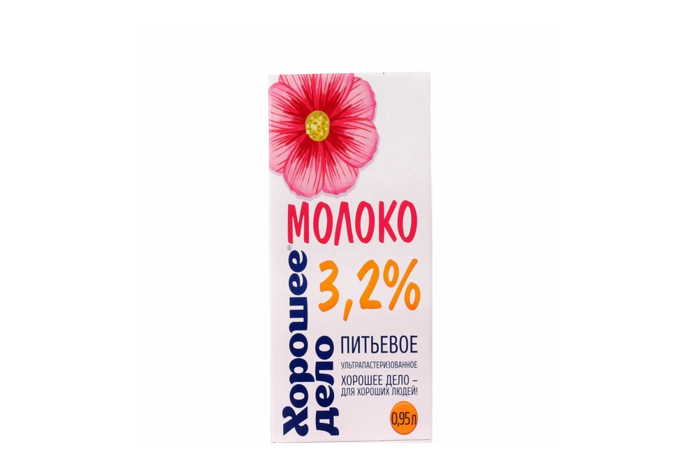 Фотография Молоко ультрапастеризованное ж3.2% 1л кор1-12 Хорошее дело - 1