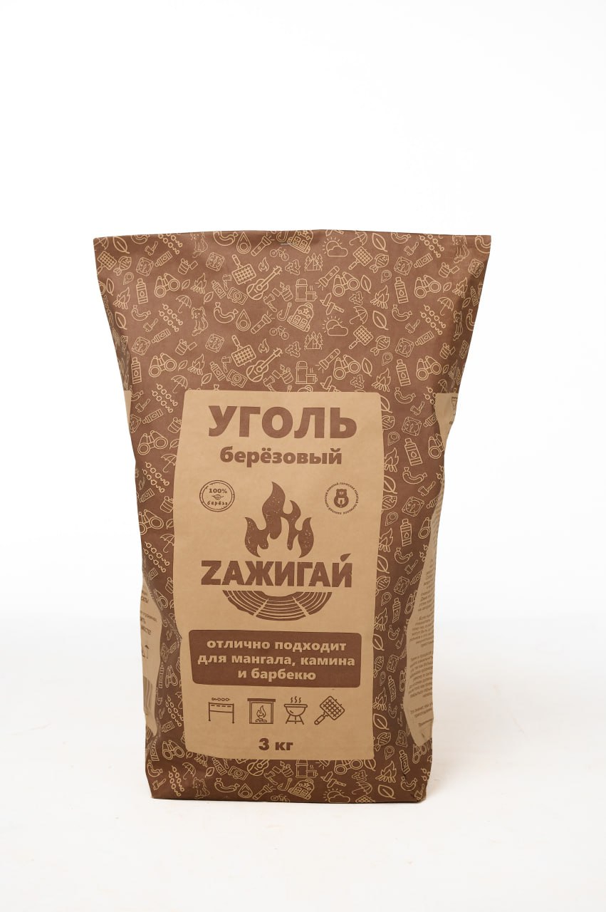 Фотография Уголь древесный 3 кг - 1