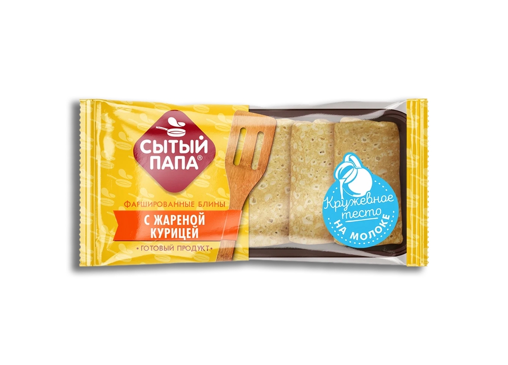 Фотография Блины Сытый Папа с жареной курицей кор1-5 кг Лина - 1