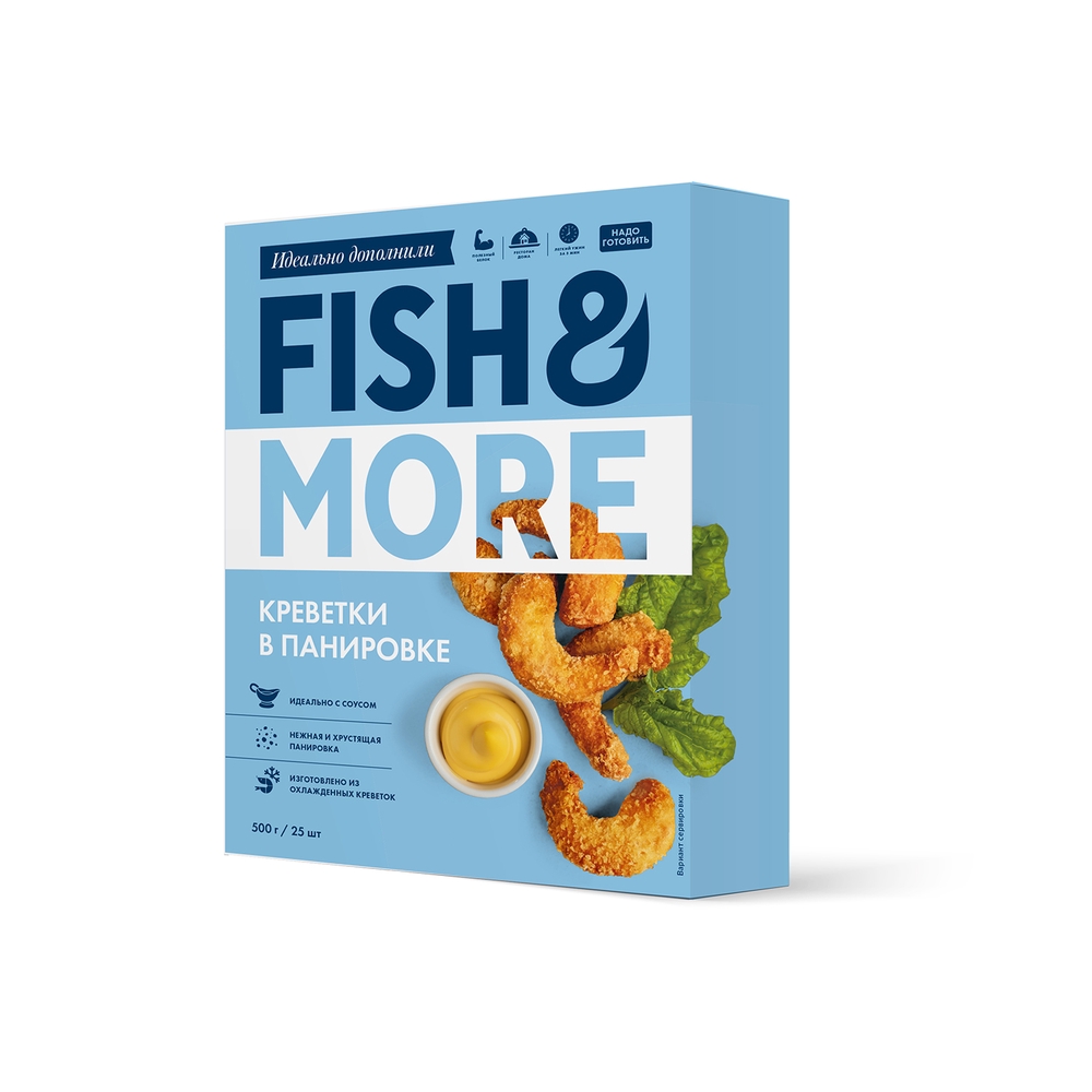 Фотография Креветки ваннамей очищ в панировке см р21-25 1 кг кор1-6 Fish&More Вьетнам - 1