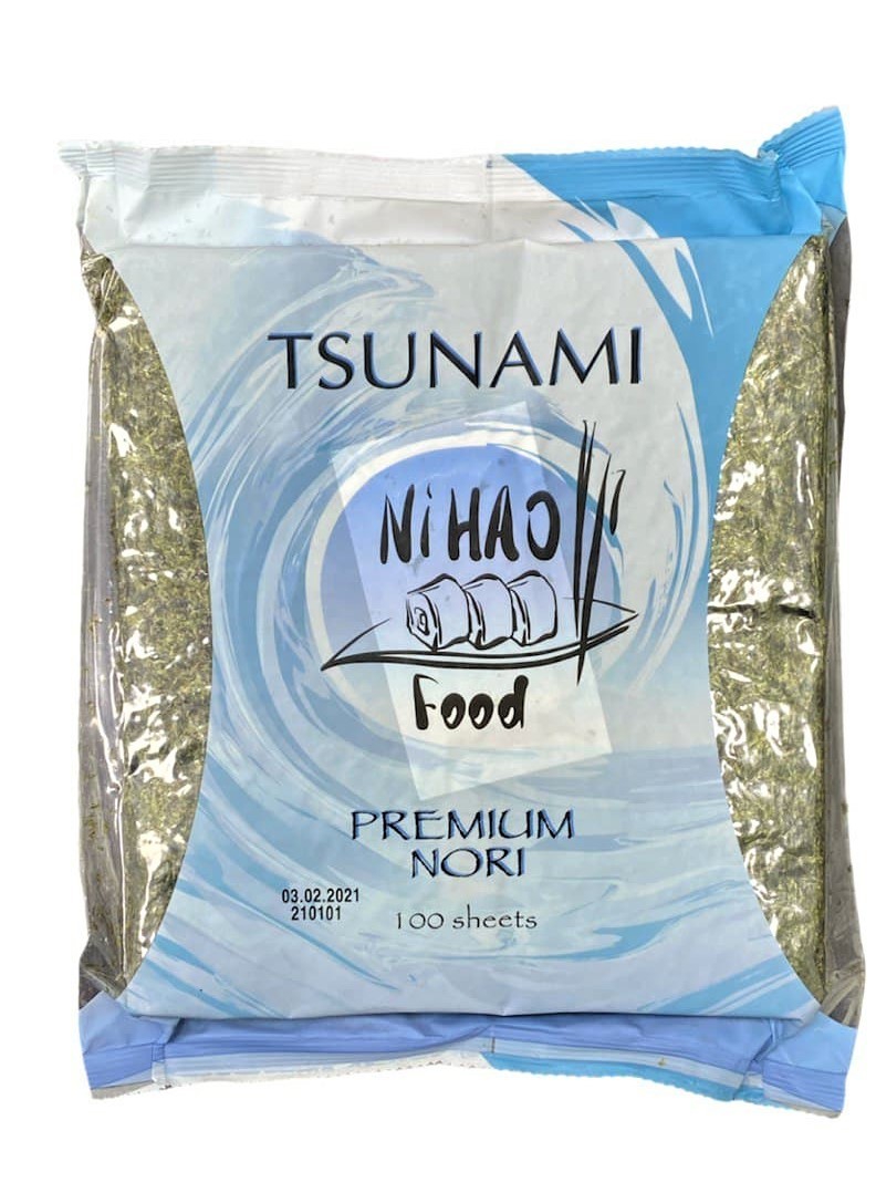 Фотография Водоросли нори 230гр 100л кор1-84 Tsunami Корея - 1