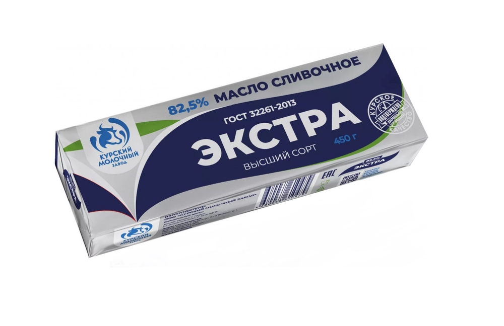 Фотография Масло сладко-сливочное несоленое традиционное Экстра мдж82,5% 450гр кор1-10 КМЗ Россия - 1
