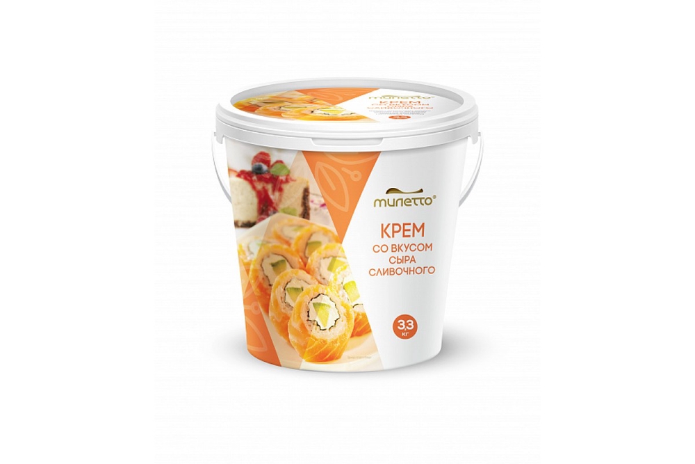 Фотография Крем со вкусом сливочного сыра ж62% 3.3 кг Милетто Россия - 1