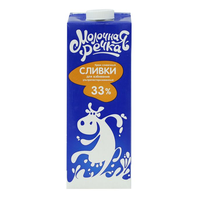 Фотография Сливки ж33% 1 л кор1-12 Молочная речка Россия - 2
