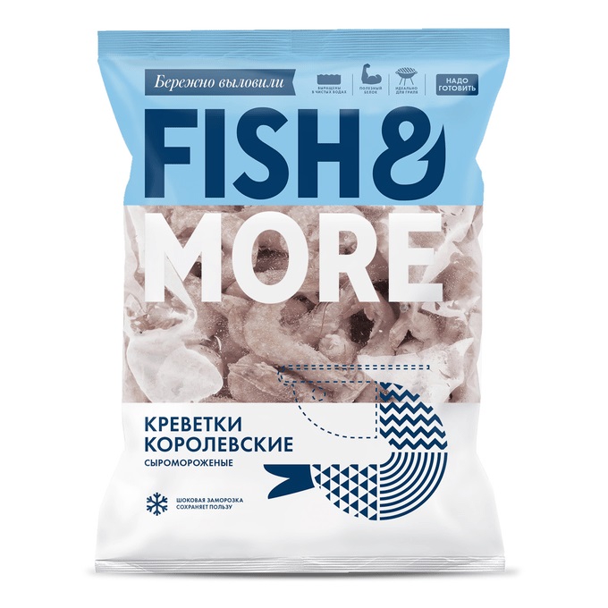 Фотография Креветки королевские в панцире см бг р21-25 930 гр кор1-10 Fish&More - 2
