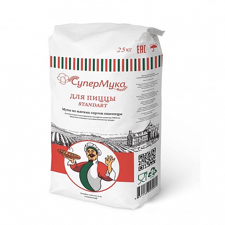 Фотография Мука для пиццы стандарт из мягких сортов пшеницы 25кг Супер мука Россия - 2
