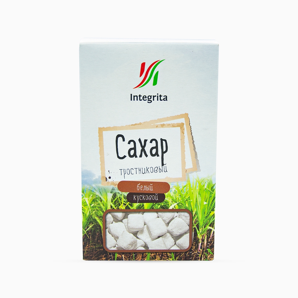 Фотография Сахар тростниковый кусковой белый 500гр кор1-8 Integrita Россия - 1