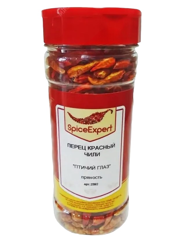 Фотография Перец красный острый птичий глаз плб 200 гр кор1-6 Spicexpert Россия - 1