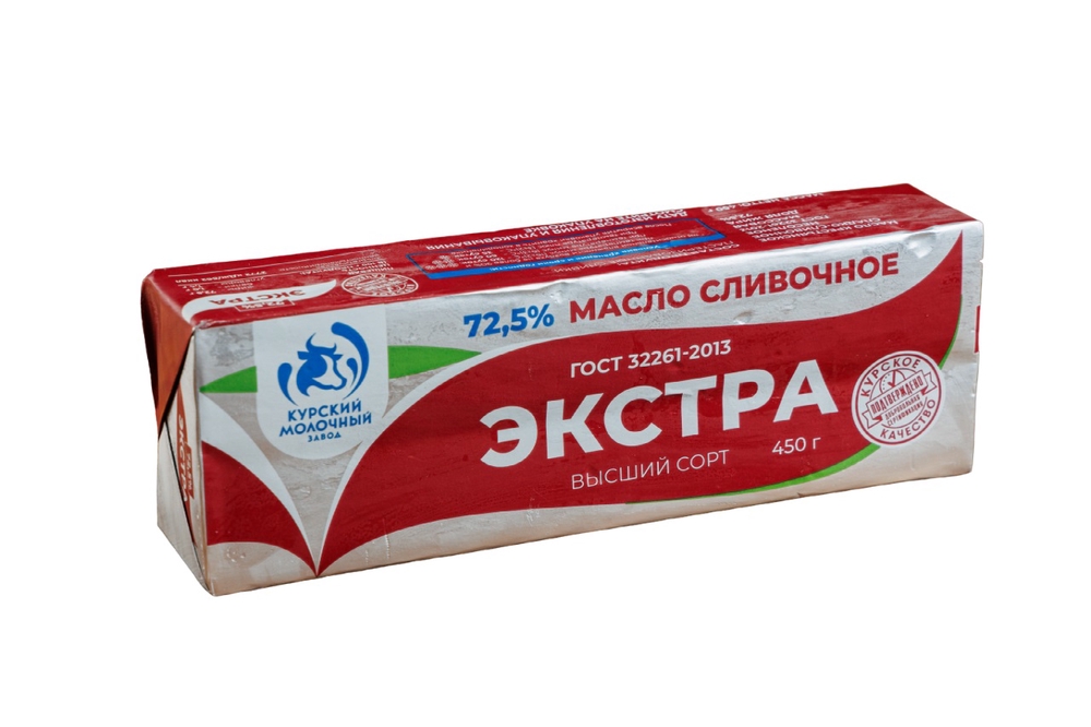 Фотография Масло сладко-сливочное несоленое крестьянское Экстра мдж72,5% 450гр кор1-10 КМЗ Россия - 2