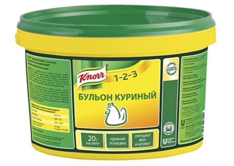Фотография Бульон куриный 1-2-3 2 кг кор1-4 Knorr Россия - 1