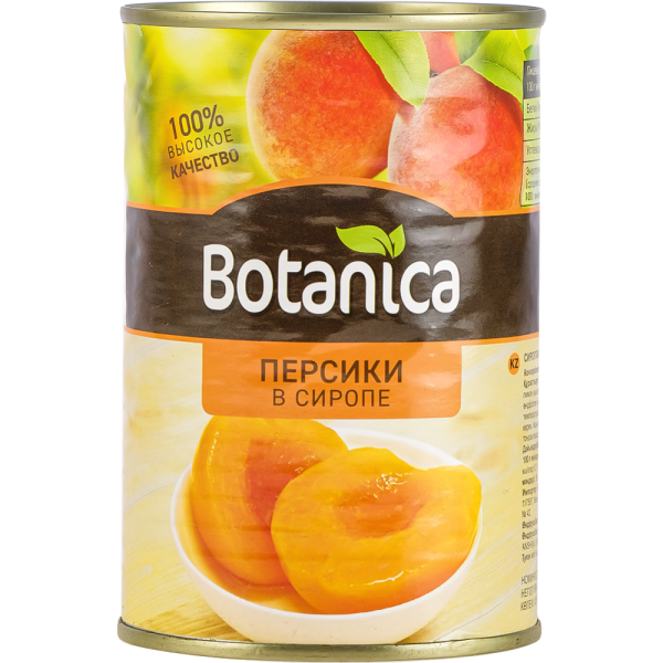 Фотография Персики половинки в сиропе жб 425мл-сух230гр кор1-12 Botanica - 1