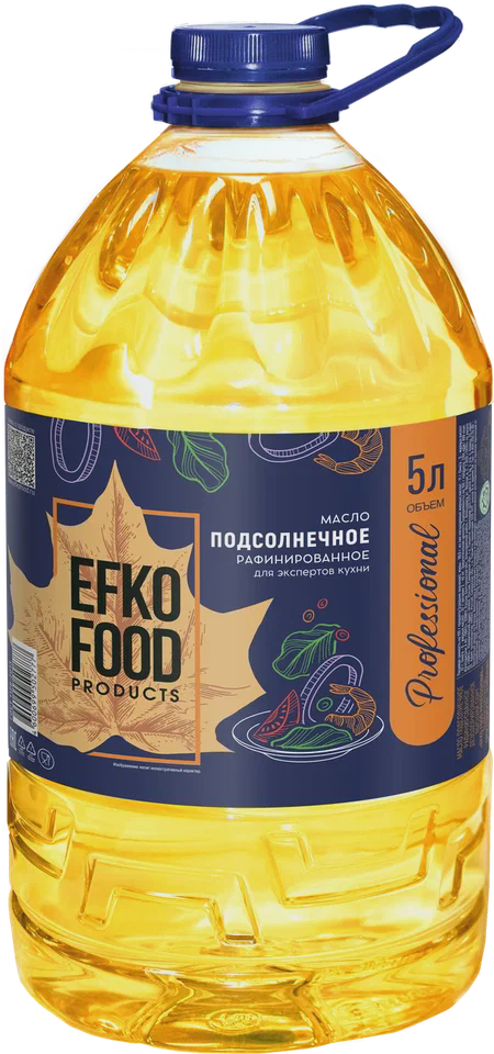 Фотография Масло подсолнечное рафинированное 5л Efko Food professional - 1