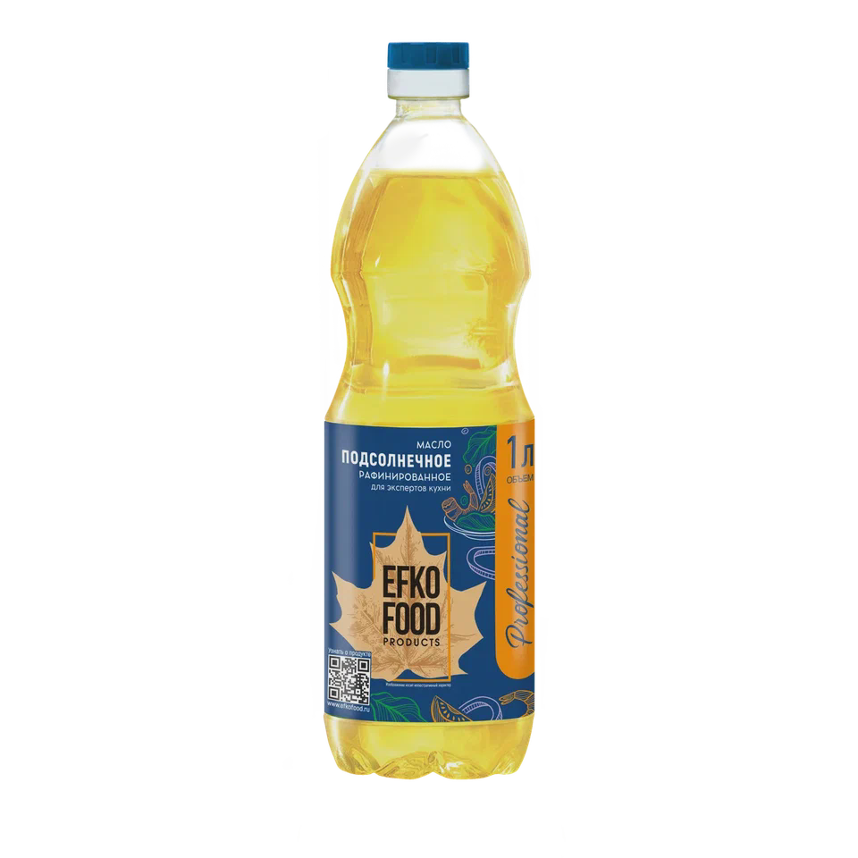 Фотография Масло подсолнечное рафинированное 1л кор1-15 Efko Food - 1