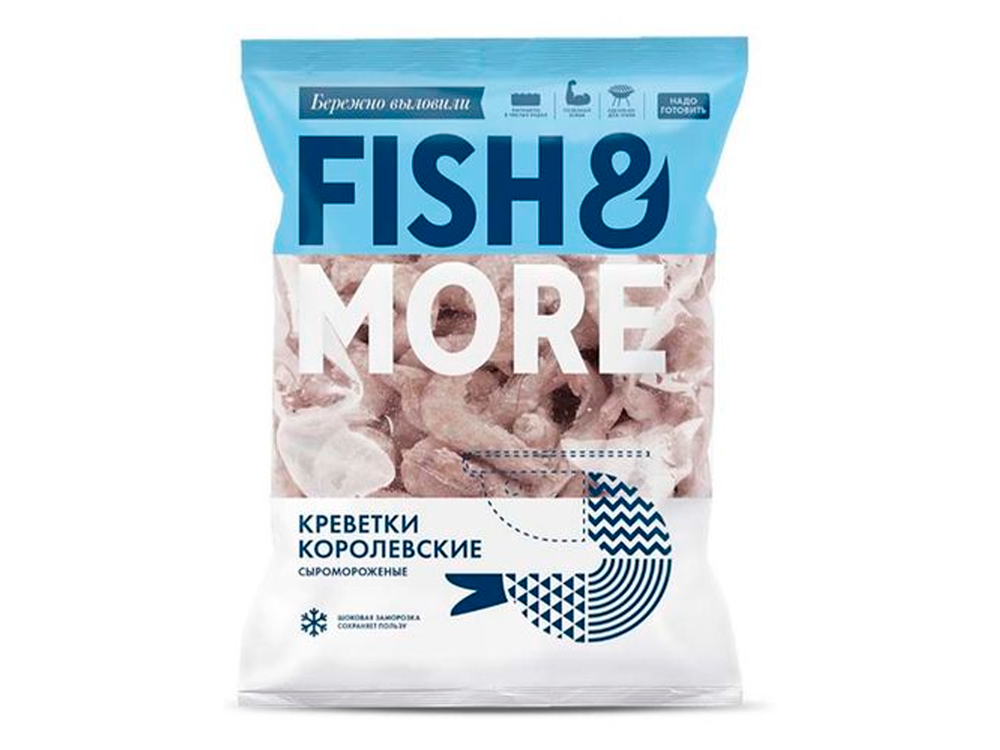 Фотография Креветки королевские в панцире см бг р21-25 930 гр кор1-10 Fish&More - 1