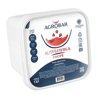 Пюре из клубники 1кг кор1-6 Агробар Россия