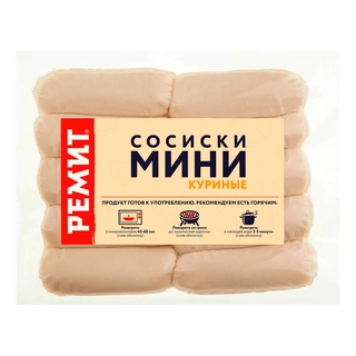 Сосиски Сочные куриные зам. ву 750г кор1-12 Ремит