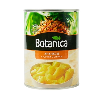 Ананасы кусочки в сиропе жб об580-сух290гр кор1-12 Botanica