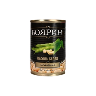 Фасоль белая консерв. в сс 400гр кор1-12 Бояринъ