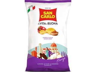 Чипсы картофельные паприка 50гр кор1-20 Piu Gusto San Carlo Италия