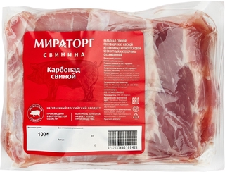 Свинина карбонад бк см кус 4-5 кг кор1-27 Мираторг