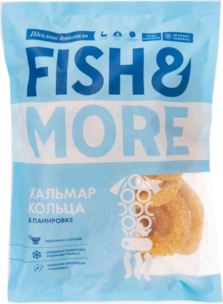 Кальмар кольца в панировке по 0,5кг кор1-20 Fish&More