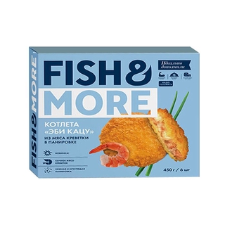 Котлета эби кацу из мяса креветки в панировке 450 гр кор1-6 Fish&More Вьетнам
