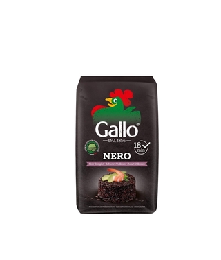 Рис черный нешлифованный среднезерный пропаренный 500гр кор1-14 Nero Gallo