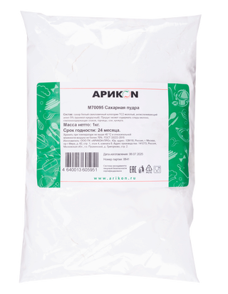 Пудра сахарная 1кг кор1-10 Арикон Россия