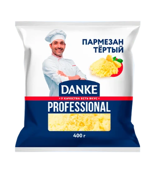 Сыр пармезан 3мес Danke Professional ж40% 400гр крошка Беларусь