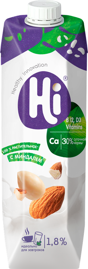 Напиток соевый с миндалем тпак мдж 1,8% Hi 1л