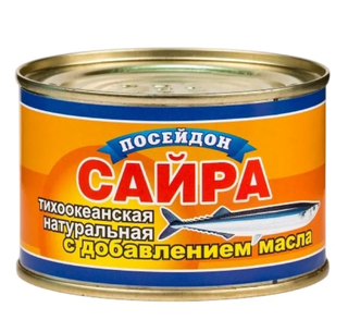 Сайра натур в масле ключ 230гр кор1-24 Посейдон