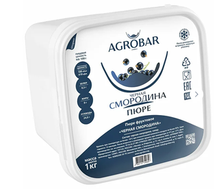 Пюре из черной смородины 1кг кор1-6 Агробар Россия