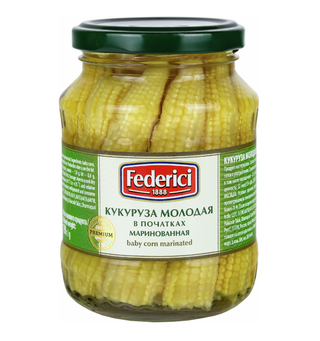 Кукуруза в початках маринованная об370-340мл-сух190 гр кор1-12 Federici