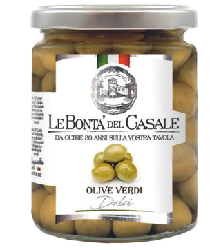 Оливки зеленые сладкие 314мл кор1-12 LE BONTA DEL CASALE Италия
