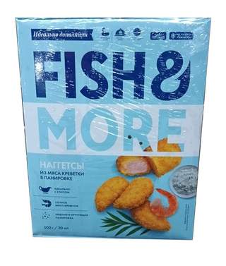 Наггетсы из мясо креветки по 0,5кг кор1-20 Fish&More