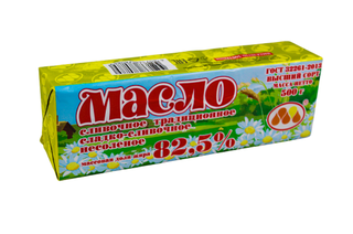 Масло сладко-сливочное несоленое традиционное мдж82,5% 500гр кор1-10 ЮКМП Россия